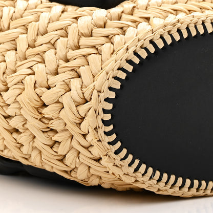 Bottega Veneta Raffia Calfskin Small Arco Basket Black 8 of 12