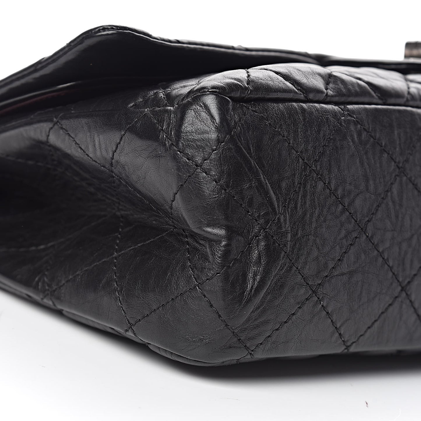 Aged Calfskin Quilted 2.55 Reissue 227 Flap Black