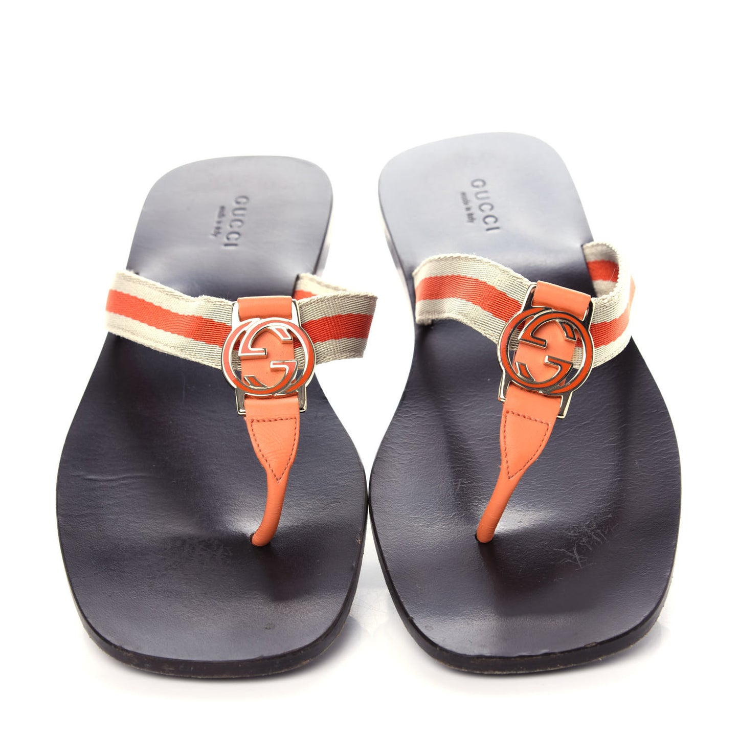 Nylon Calfskin Web Womens Thong Sandals 36.5 Papaya Cocoa