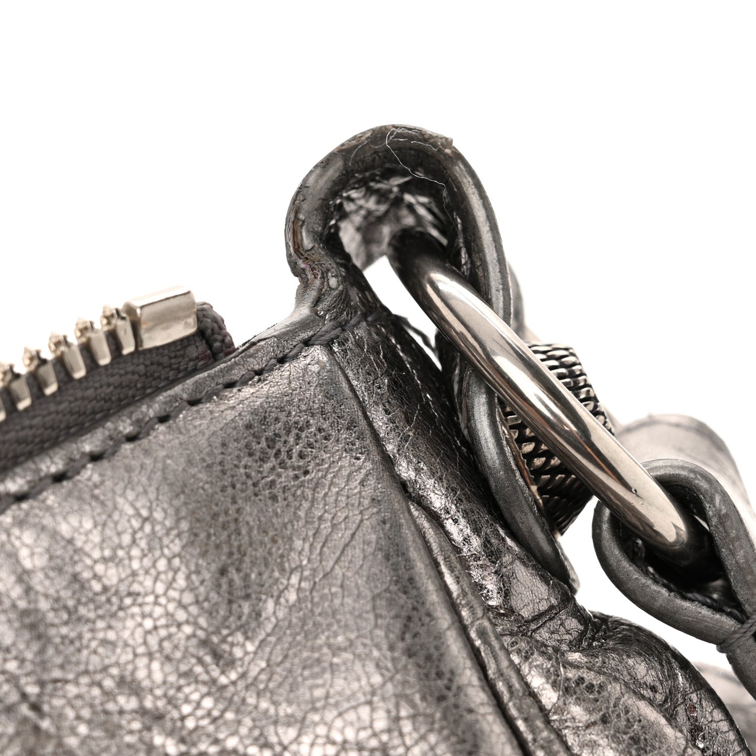 Balenciaga Metallic Agneau Arena Le Cagole Shoulder Bag XS Silver 11 of 12