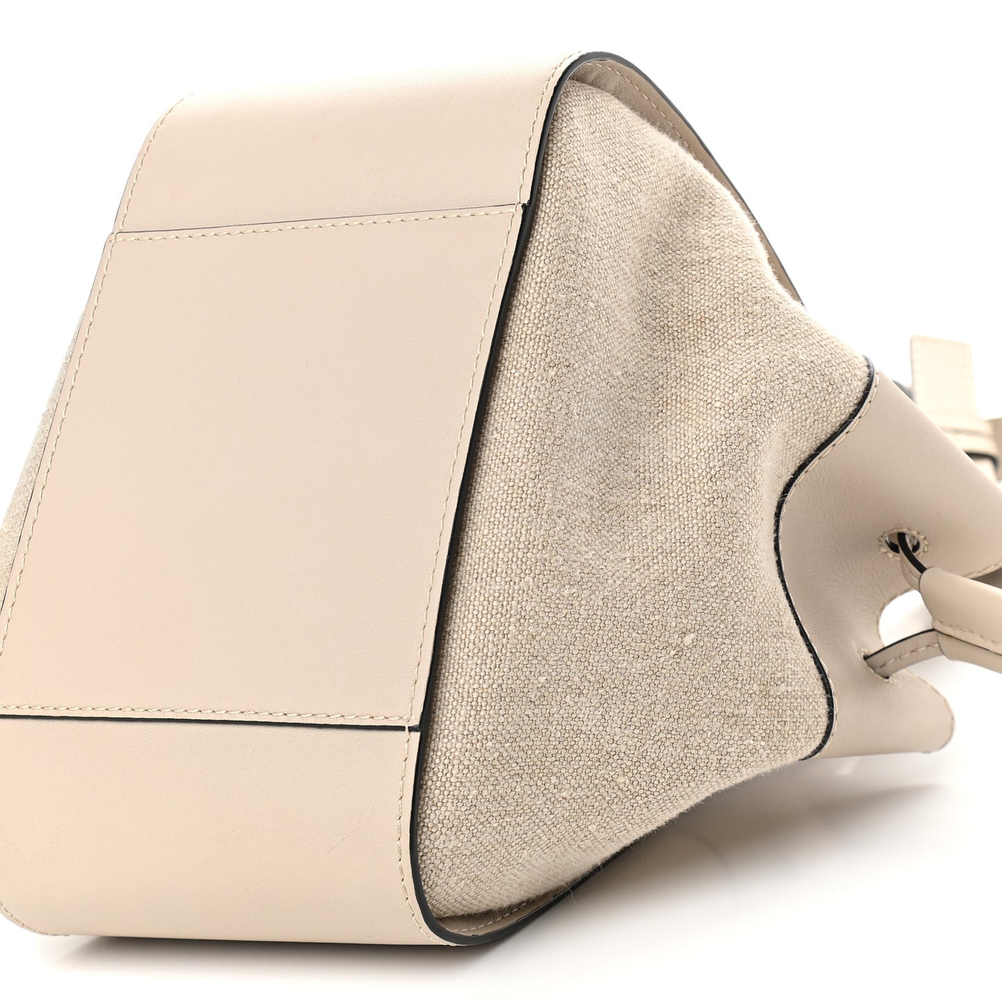 Calfskin Canvas Small Hammock Shoulder Bag Natural Mink