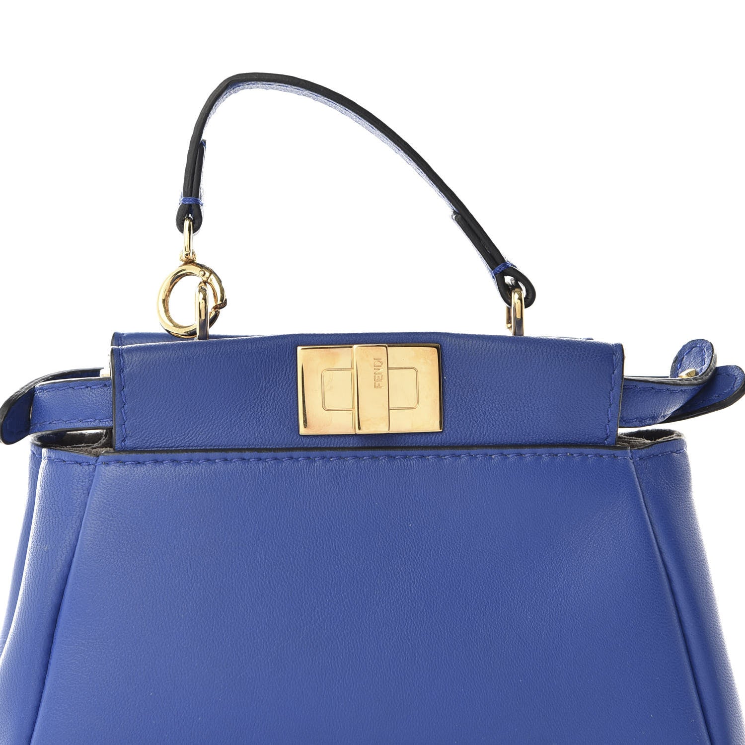 Fendi Shiny Nappa Micro Peekaboo Iconic Satchel Bluette 8 of 8