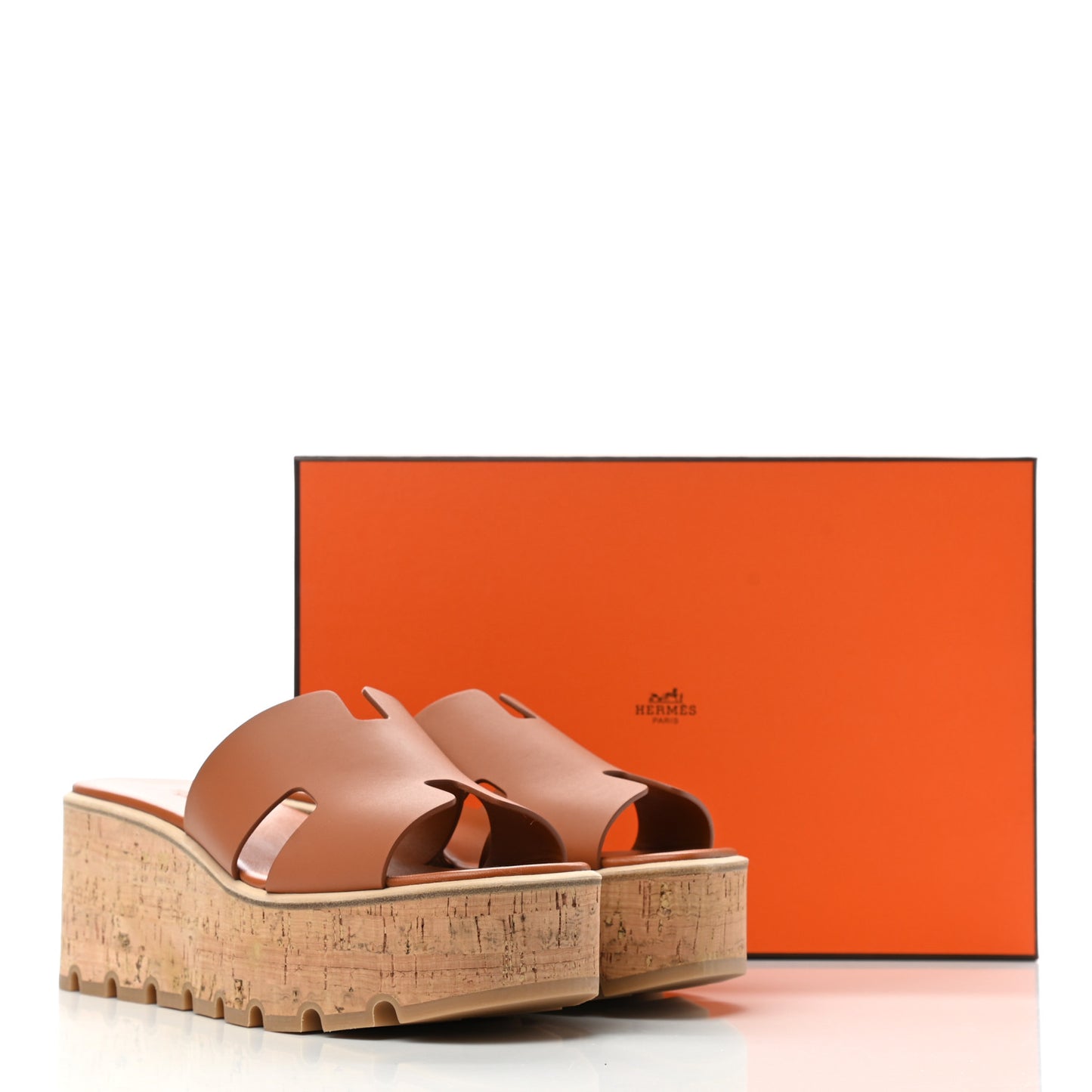 Calfskin Cork Eze 30 Sandals 39 Marron Glaise
