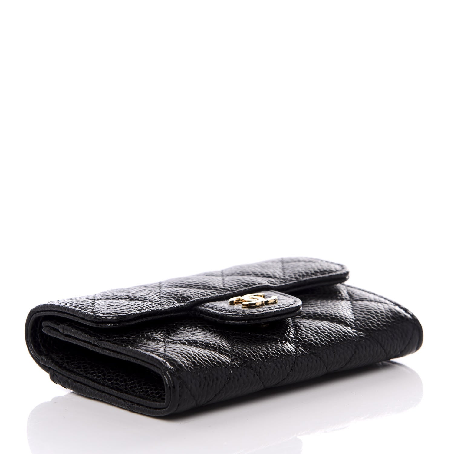 Chanel Caviar Quilted Flap Card Holder Wallet Black 3 of 8