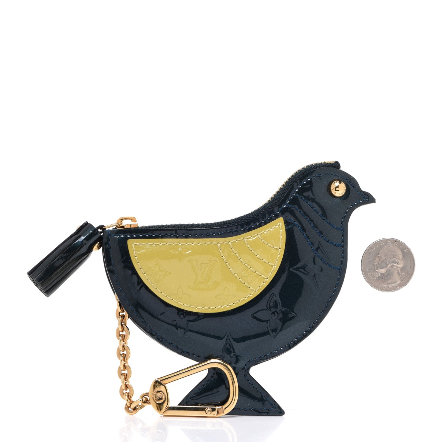 Vernis Oiseau Songbird Coin Purse Wallet Blue Nuit