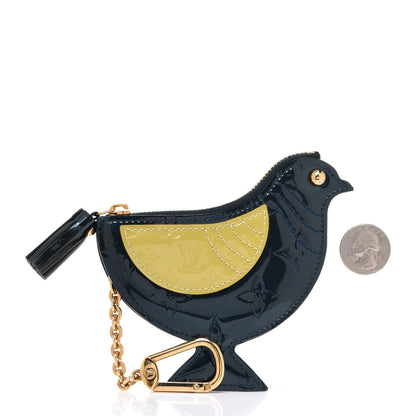 Louis Vuitton Vernis Oiseau Songbird Coin Purse Wallet Blue Nuit 3 of 6