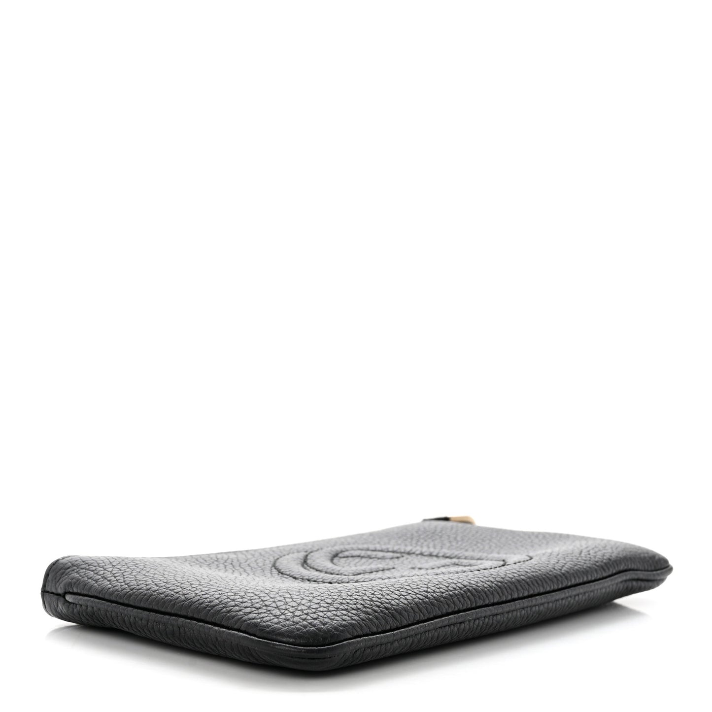 Pebbled Calfskin Soho Wristlet Black