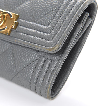 Chanel Caviar Quilted Boy Flap Card Holder Wallet Grey 10 of 12