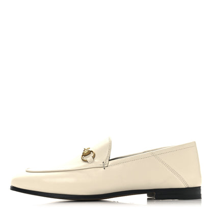 Gucci Lambskin Womens Brixton Horsebit Loafers 37 Mystic White 1 of 12