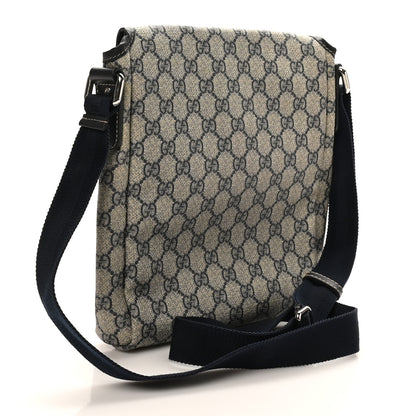 Gucci GG Plus Monogram Sellieria Calfskin Small Flap Messenger Bag Beige Blue 3 of 10