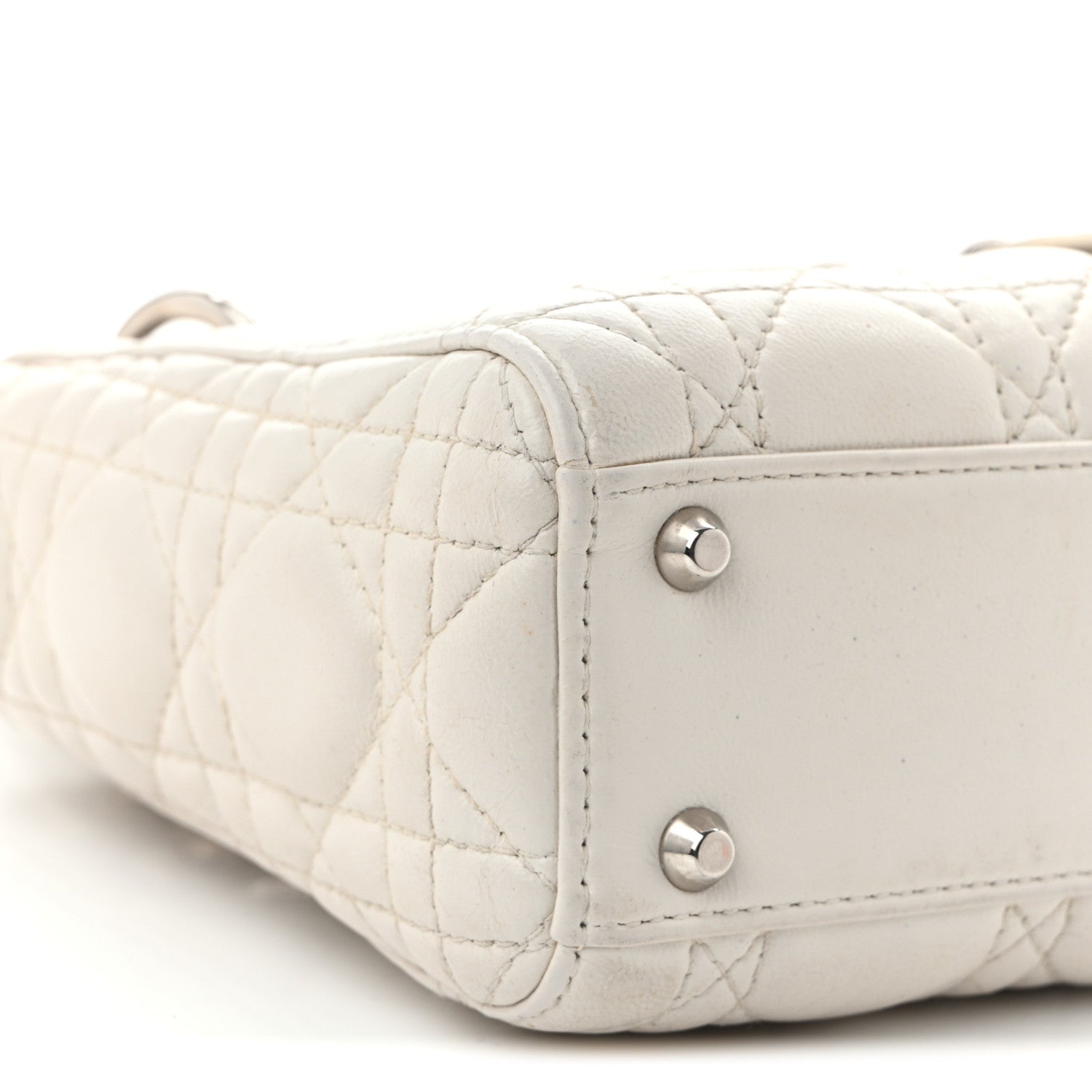 Christian Dior Lambskin Cannage Mini Lady Dior White 9 of 11