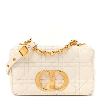 Christian Dior Grained Calfskin Cannage Small Caro Bag White 1 of 14