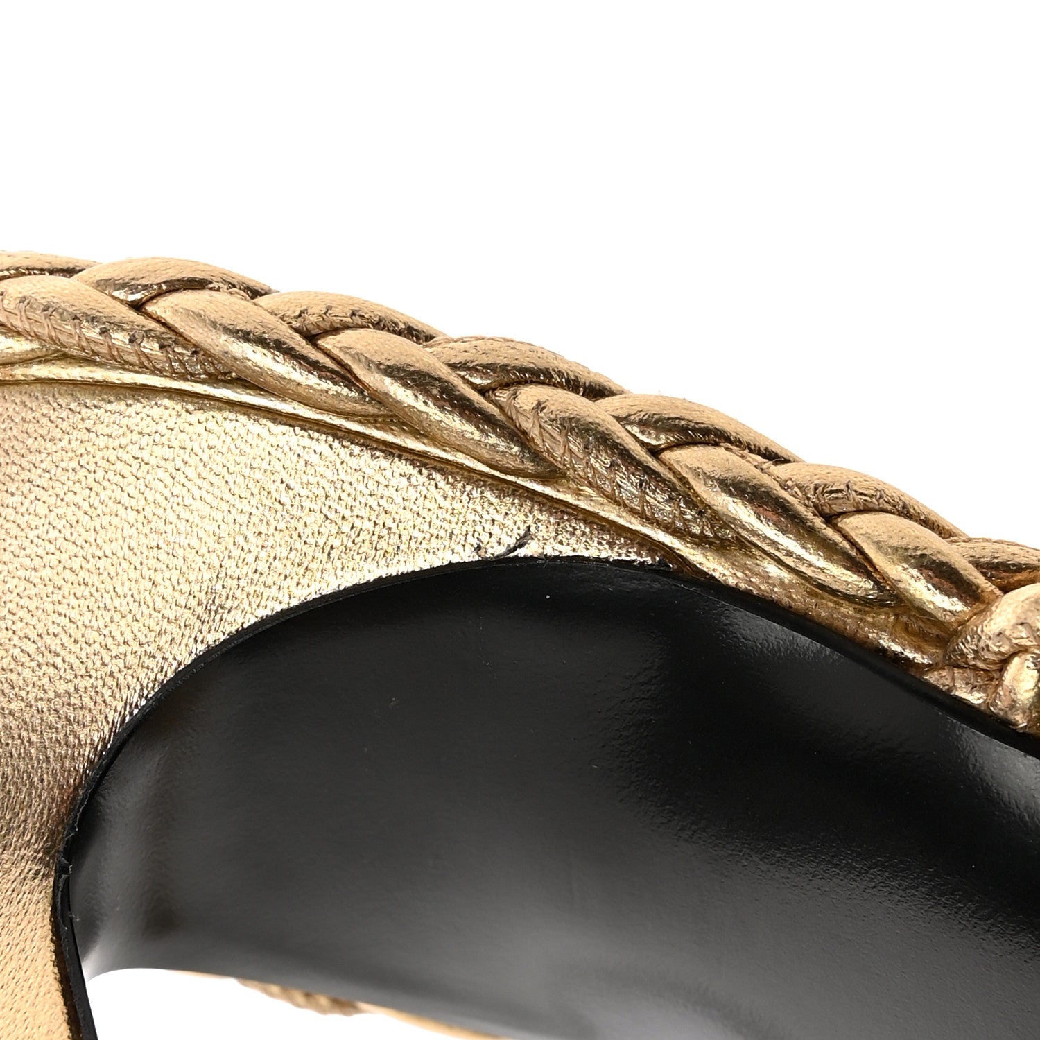 Valentino Garavani Metallic Nappa Woven Roman Stud 65mm Mule Sandals 38 Star Gold 10 of 10