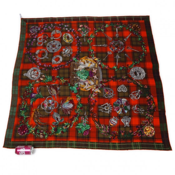 Hermes Cashmere Silk Fleurs dEcosse Shawl 140 2 of 6