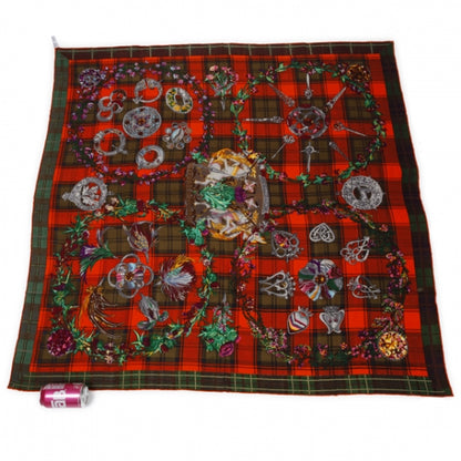 Hermes Cashmere Silk Fleurs dEcosse Shawl 140 2 of 6