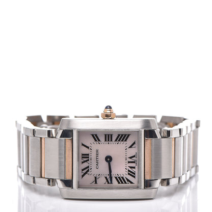Cartier Stainless Steel 18K Pink Gold Mother of Pearl 20mm Tank Francaise Quartz Watch 3 of 7