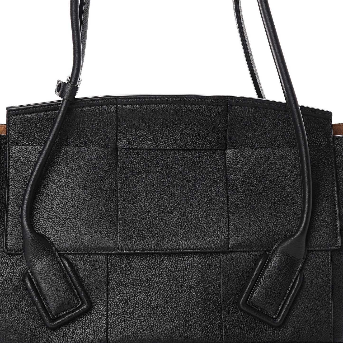 Grained Calfskin Maxi Intrecciato Medium Arco Black