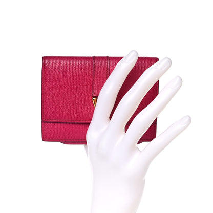 Saint Laurent Textured Calfskin Y Card Holder Fuchsia 2 of 10