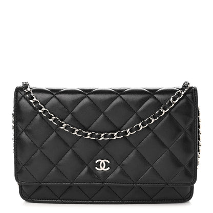 Chanel Lambskin Quilted Wallet On Chain WOC Black 1 of 15