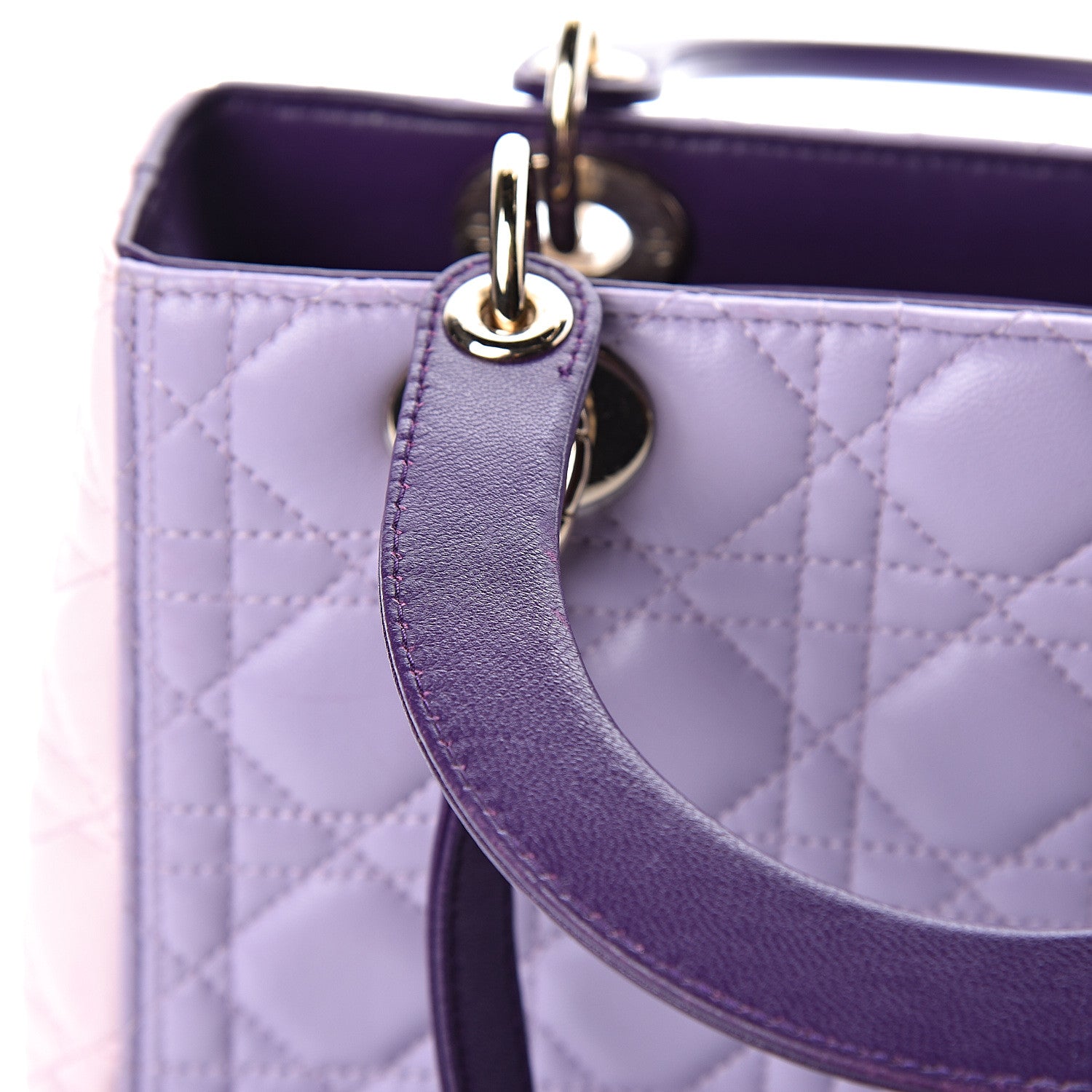 Christian Dior Lambskin Cannage Medium Tri-Color Lady Dior 15 of 17