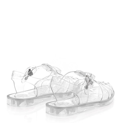 Gucci Shiny Rubber Double G Buckle Strap Sandals 35 Transparent 4 of 9