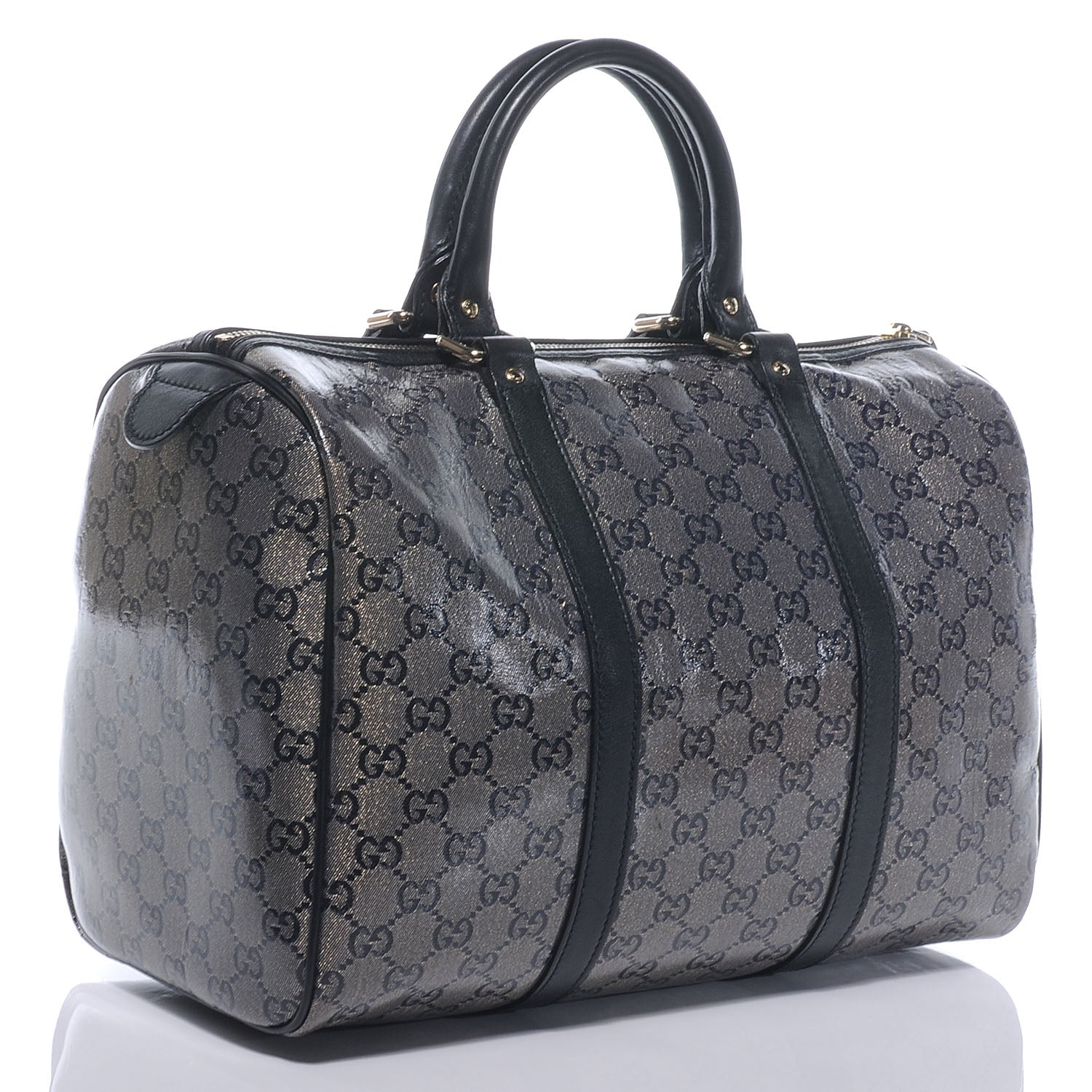 Gucci Crystal Monogram Joy Medium Boston Black 3 of 7