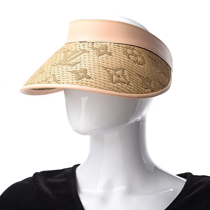 Louis Vuitton Calfskin Raffia Monogram Strawgram Visor Natural 2 of 5
