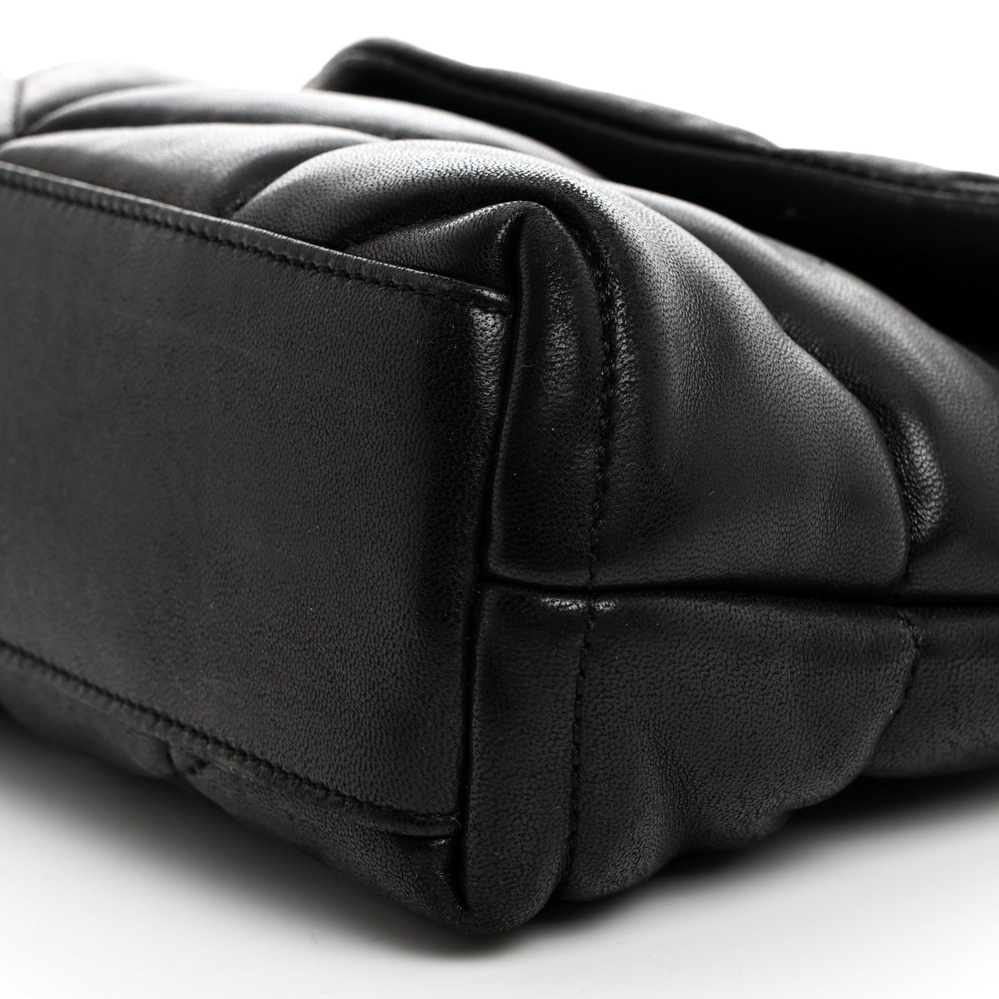 Lambskin Quilted Toy Loulou Puffer Monogram Chain Satchel Black