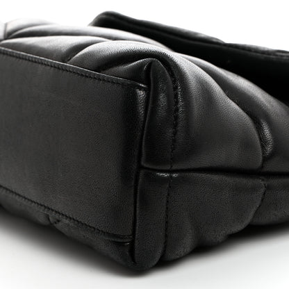 Saint Laurent Lambskin Quilted Toy Loulou Puffer Monogram Chain Satchel Black 11 of 16