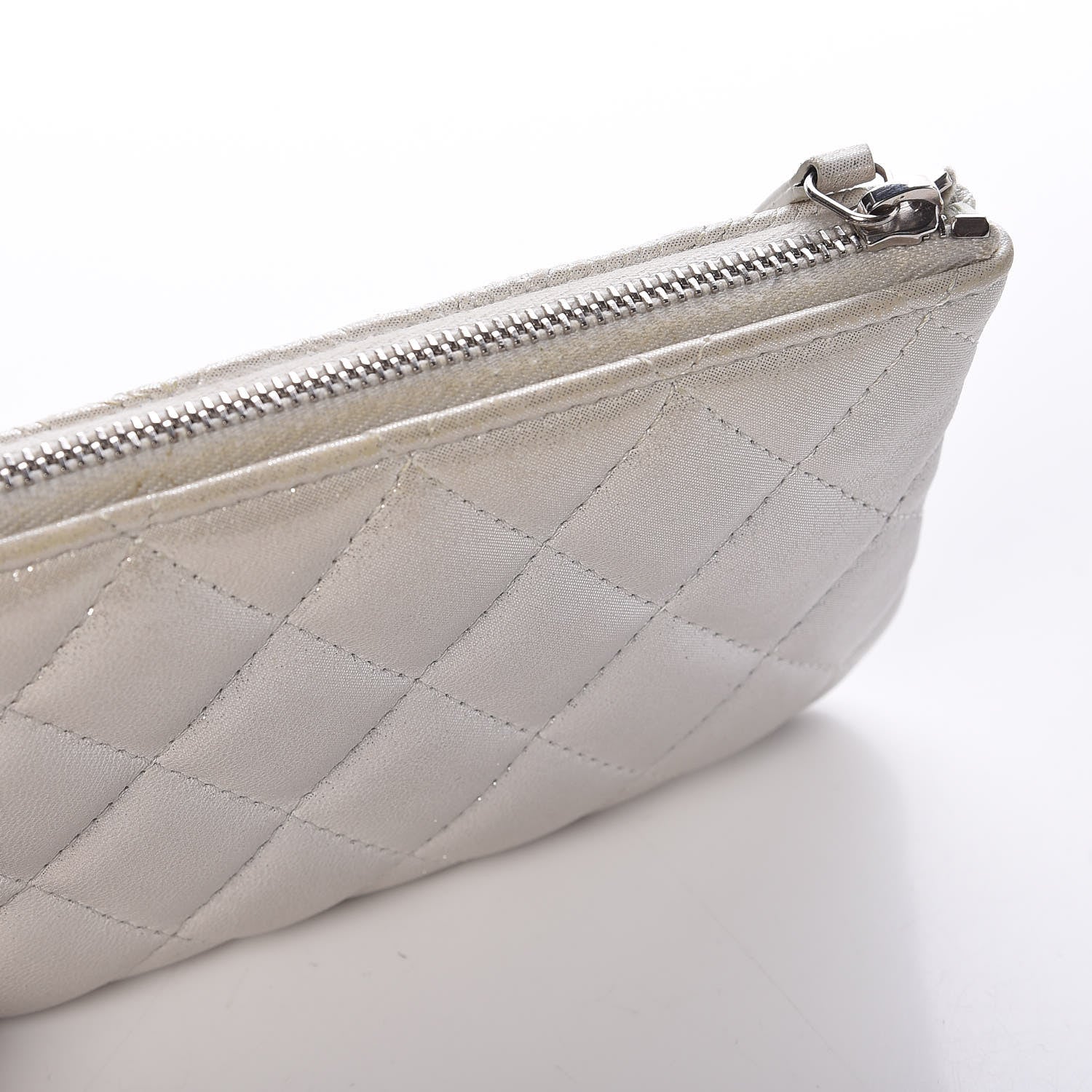Chanel Metallic Lambskin Star Embossed Coin Purse Case Silver 8 of 8
