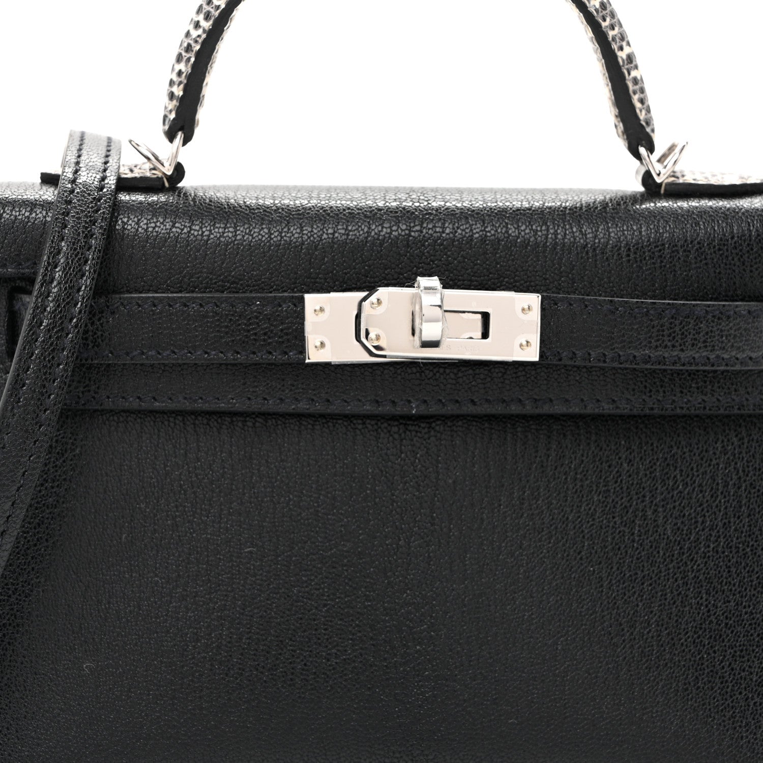 Hermes Chevre Chamkila Lizard Mini Kelly Sellier Touch 20 Black Ombre 8 of 11