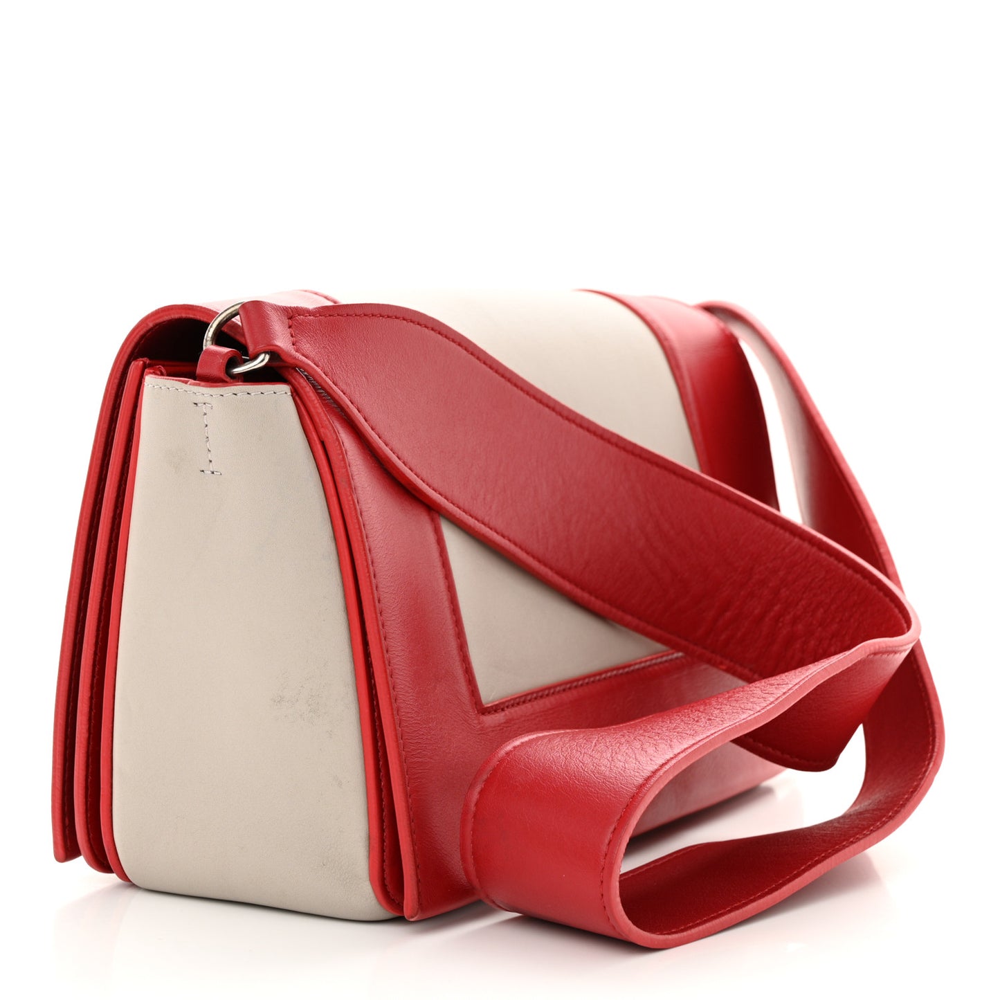 Shiny Smooth Calfskin Medium Frame Shoulder Bag Poppy Red Clay