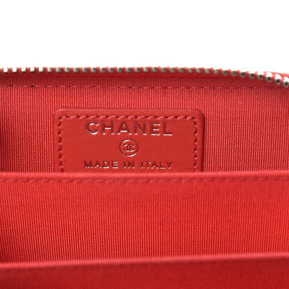 Chanel Lambskin Double Stitch Zip Coin Purse Coral Pink 6 of 11