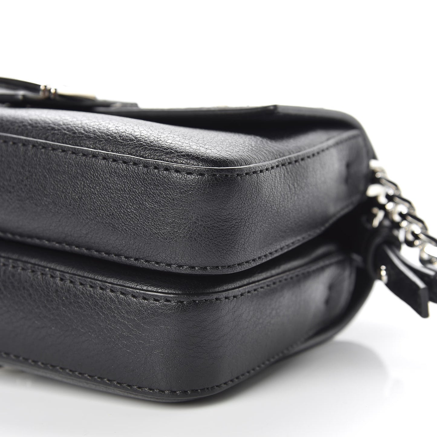 Vitello Dolce Elaphe Monster Eyes Micro Double Baguette Black Naturale