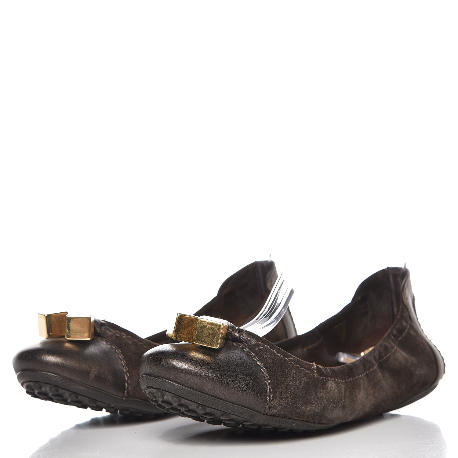 Louis Vuitton Suede Lovely Ballet Flats 37 Brown 2 of 10