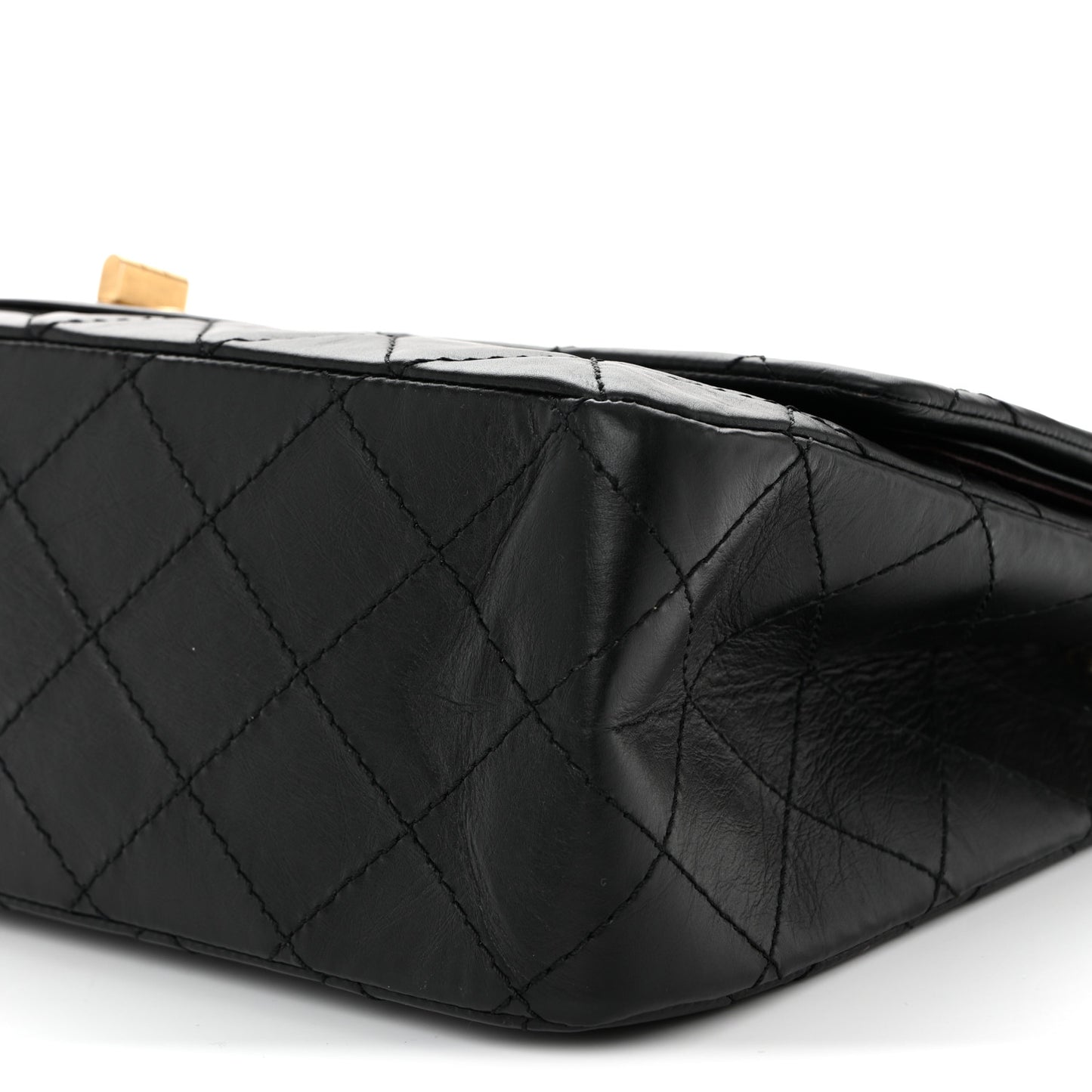 Aged Calfskin Quilted 2.55 Reissue 227 Flap Black