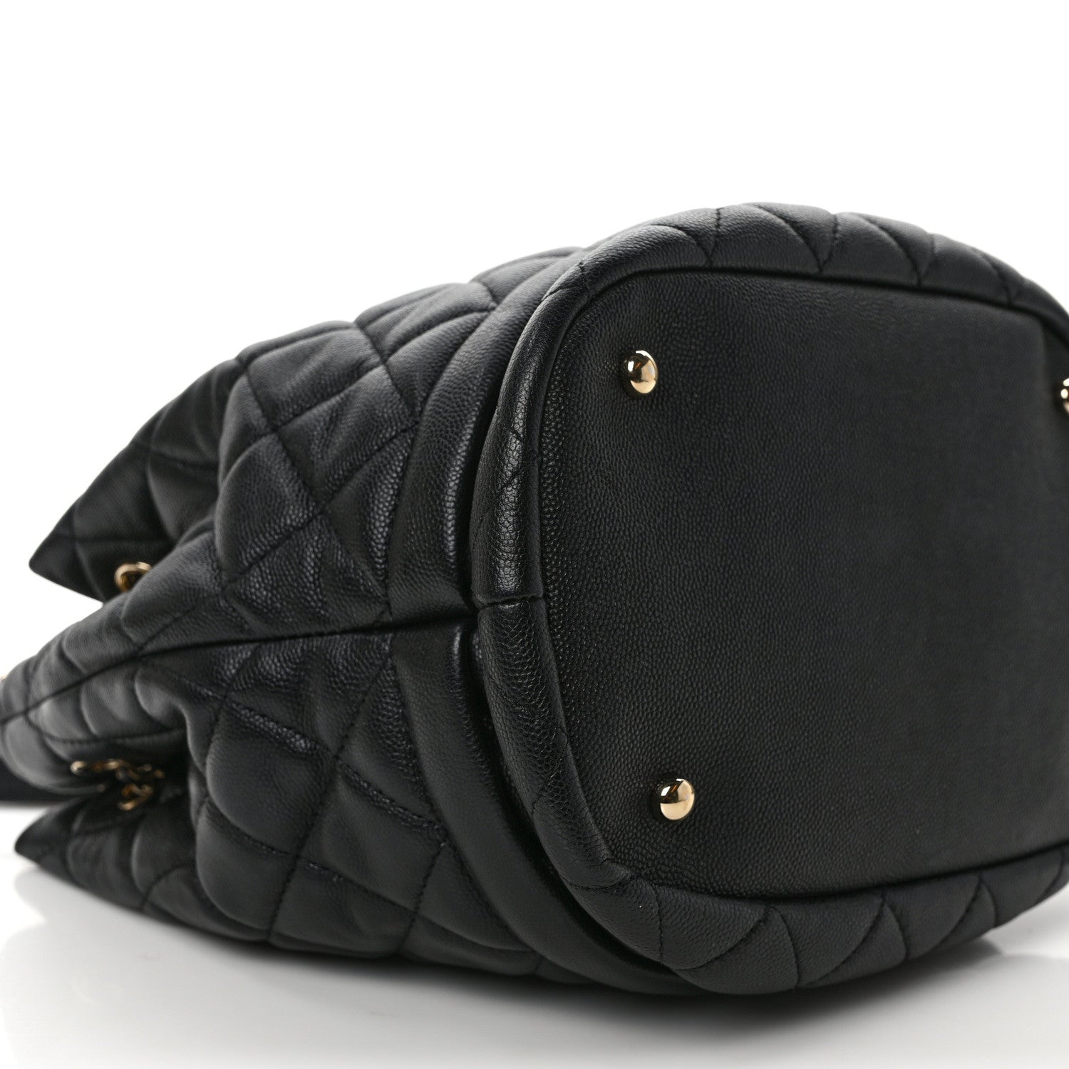 Chanel Caviar Quilted Large Rolled Up Bucket Drawstring Bag Black 8 of 9