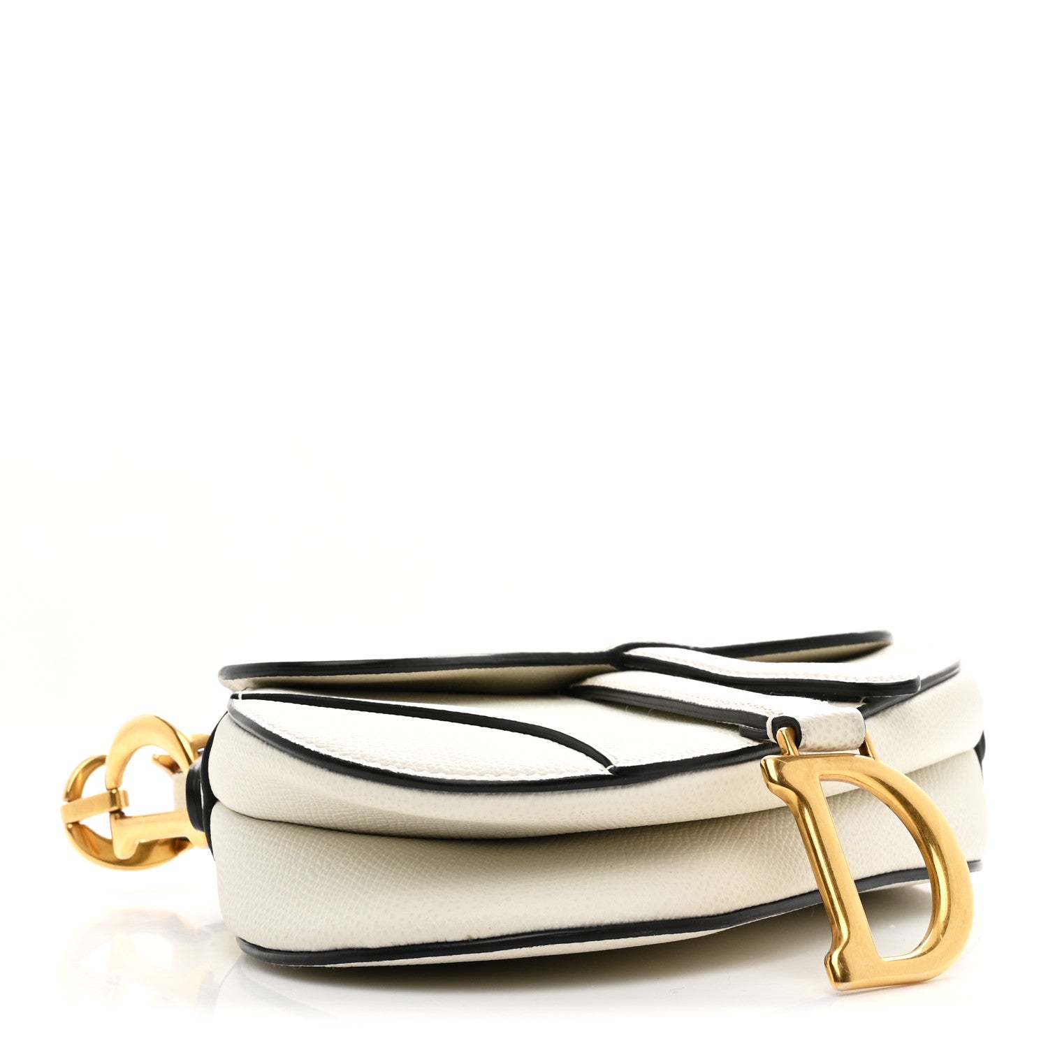 Christian Dior Grained Calfskin Mini Saddle Bag White 4 of 10