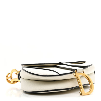 Christian Dior Grained Calfskin Mini Saddle Bag White 4 of 10