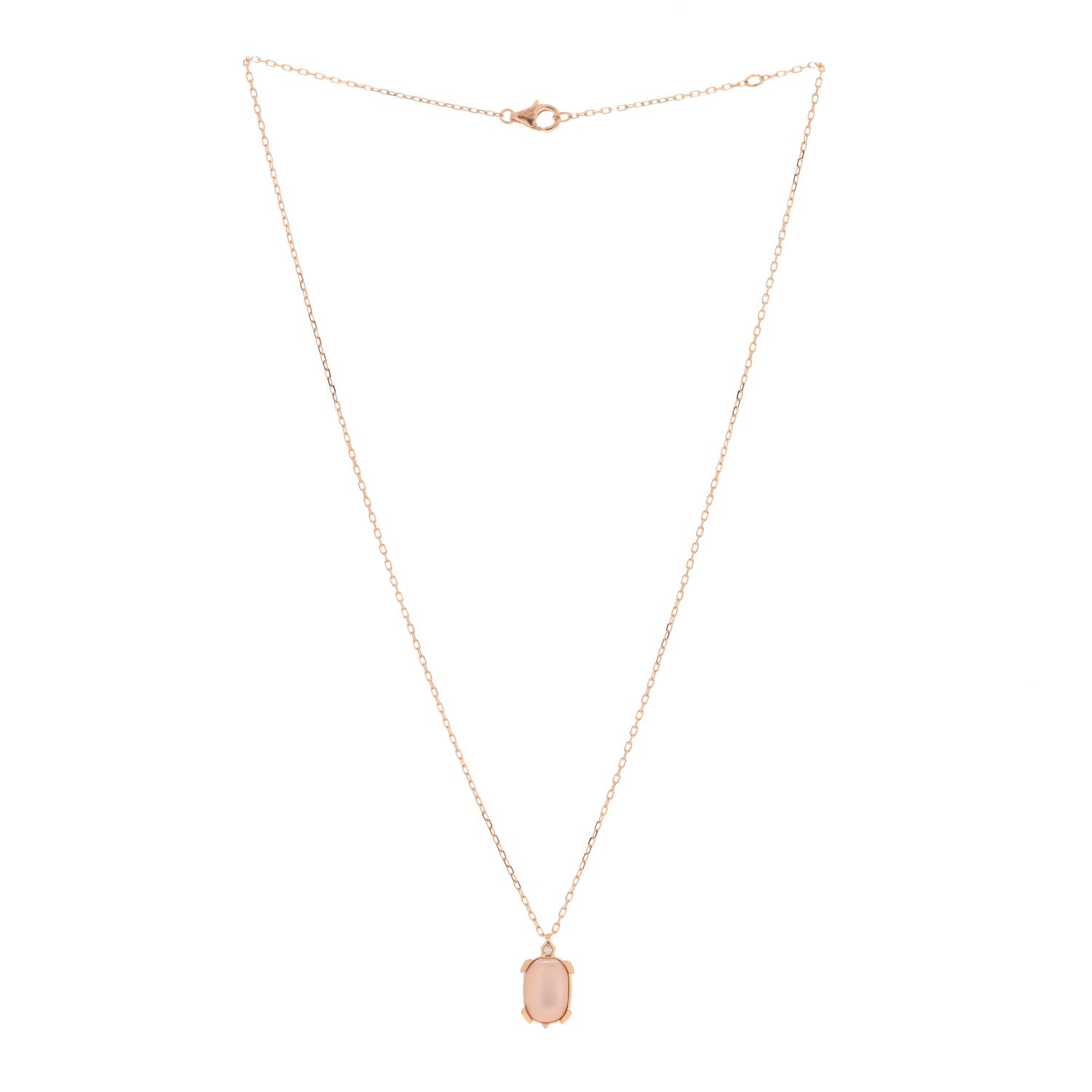 Cartier 18K Pink Gold Diamond Pink Mother Of Pearl Tortue Pendant Necklace 2 of 4