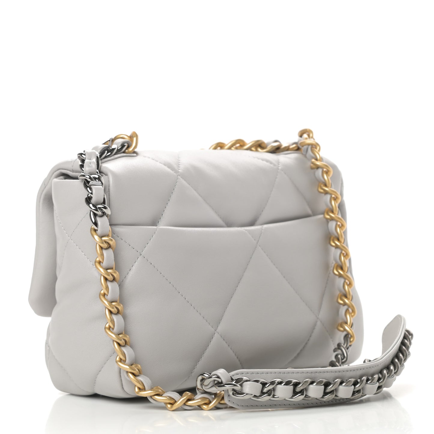 Lambskin Quilted Medium Chanel 19 Flap Grey