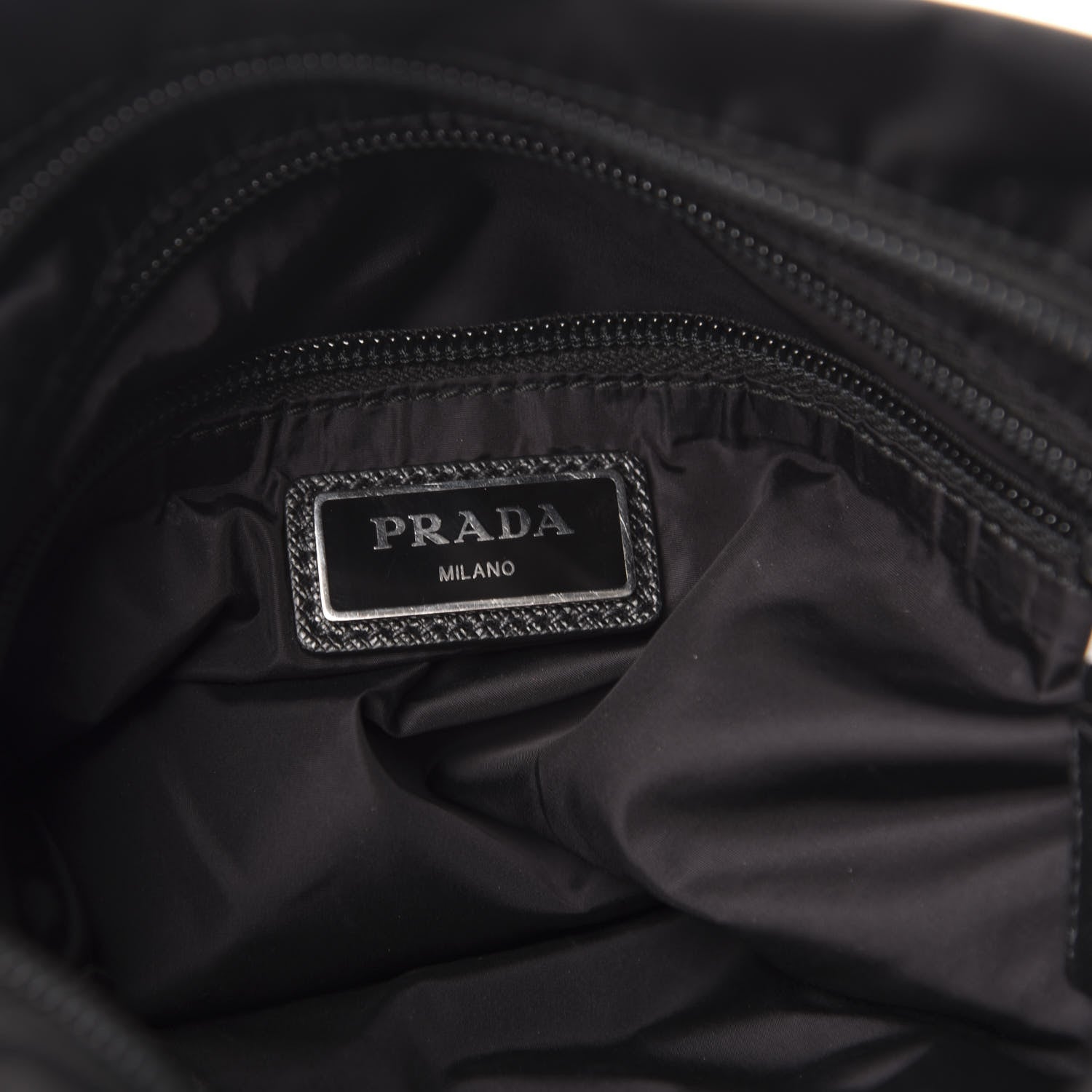 Prada Tessuto Nylon Soft Calf Small Crossbody Bag Black Azzurro 6 of 14