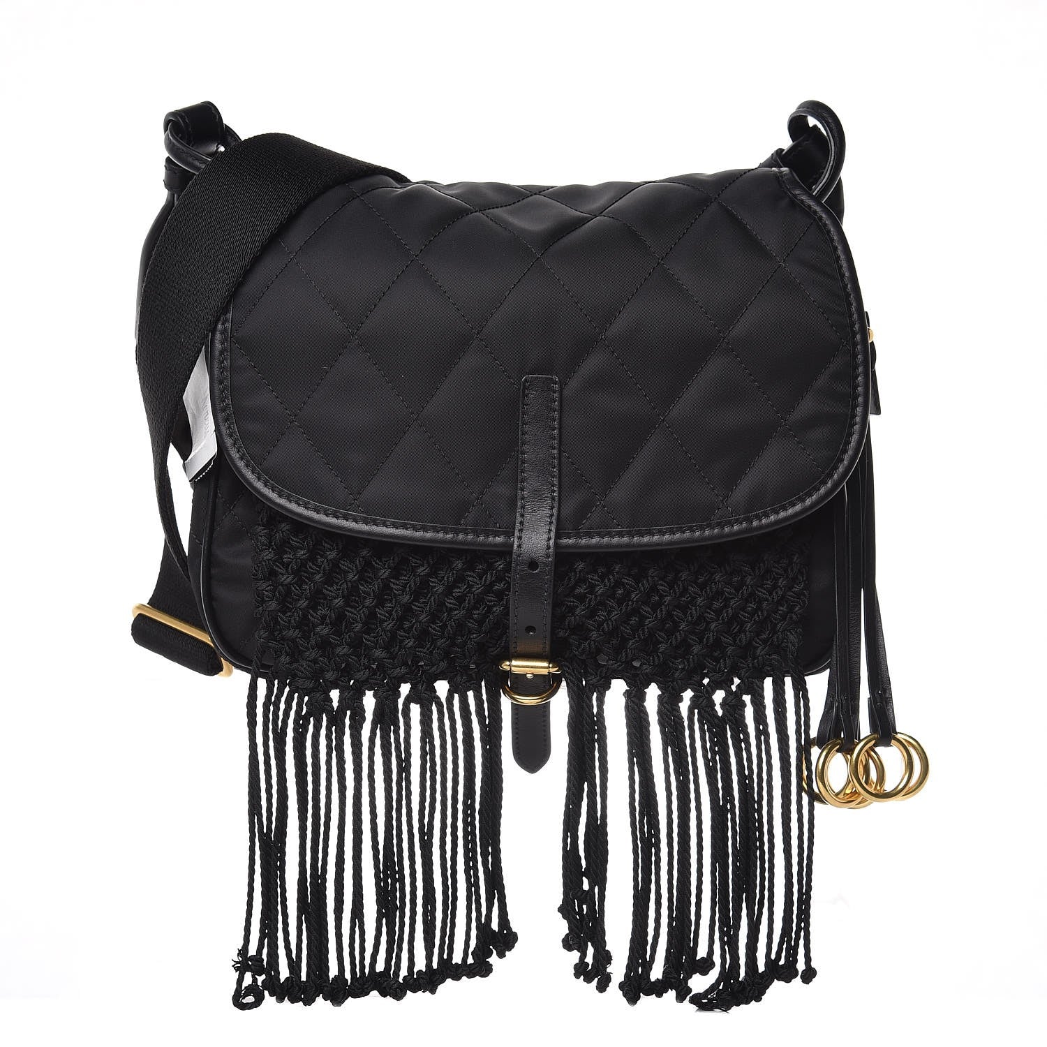 Prada Tessuto Nylon Quilted Corsaire Hunting Bag Black 1 of 7
