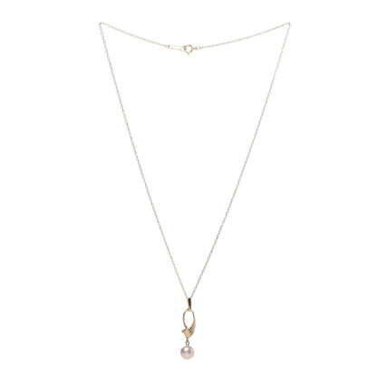 Mikimoto 18K Yellow Gold Akoya Pearl 7mm Pendant Necklace 3 of 5