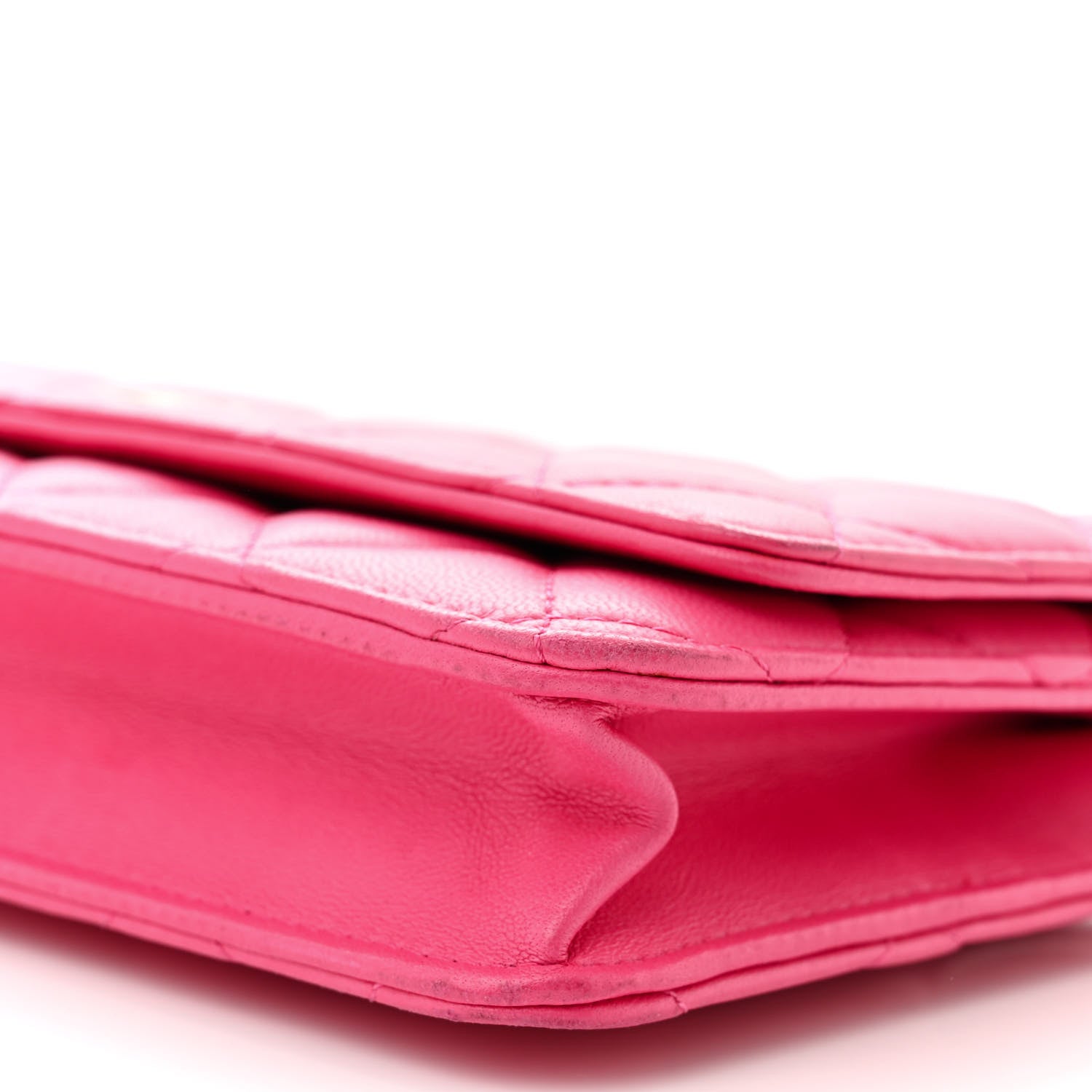 Chanel Lambskin Quilted Wallet On Chain WOC Dark Pink 7 of 13