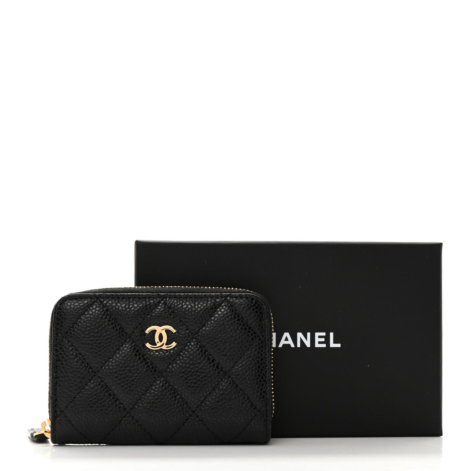 Chanel Caviar Quilted Zip Coin Purse Black 8 of 8