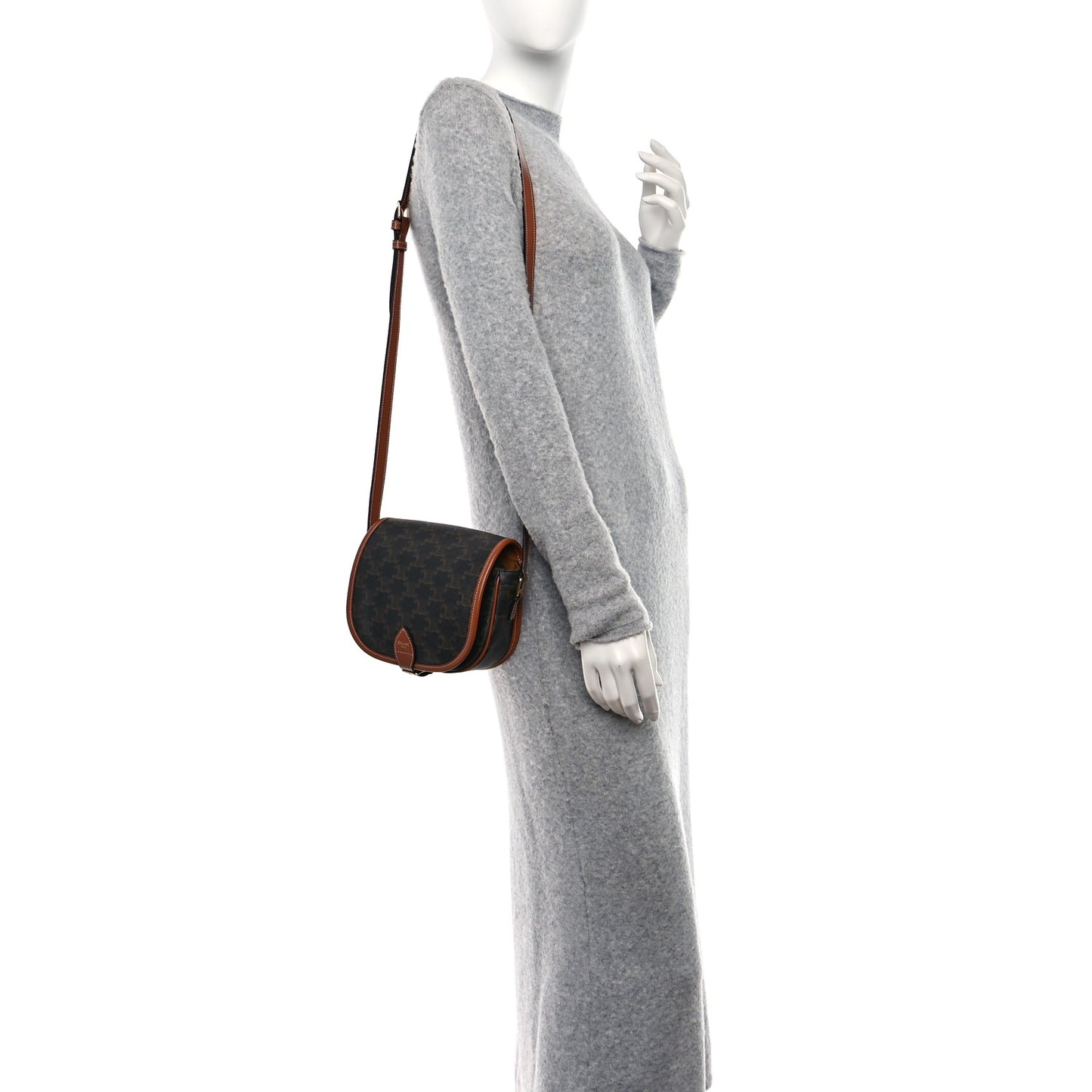 Triomphe Canvas Medium Folco Bag Tan