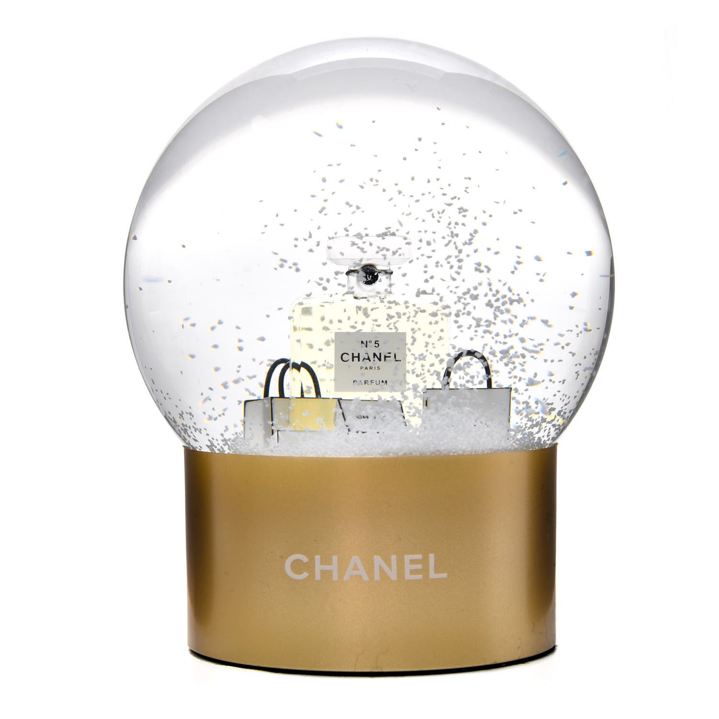 Glass N°5 Perfume Bottle Snow Globe