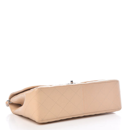 Chanel Caviar Quilted Jumbo Single Flap Beige Clair 4 of 15