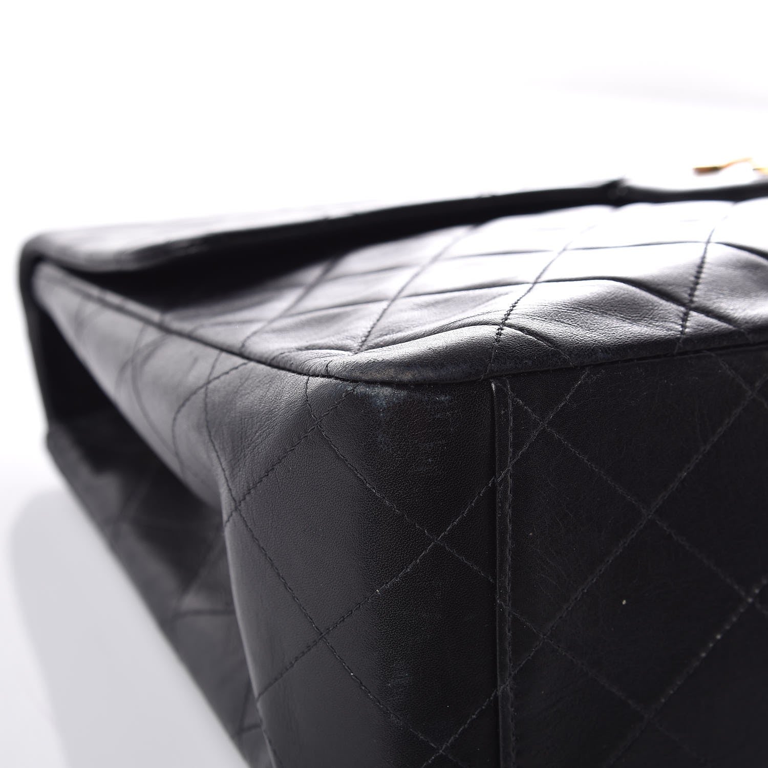 Chanel Lambskin Quilted XL Jumbo Single Flap Black 9 of 16